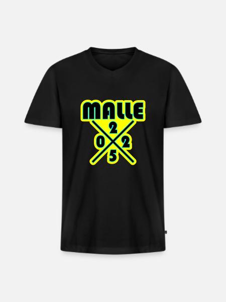 Malle 2025 - Männer Premium Bio T-Shirt mit V-Ausschnitt - Schwarz