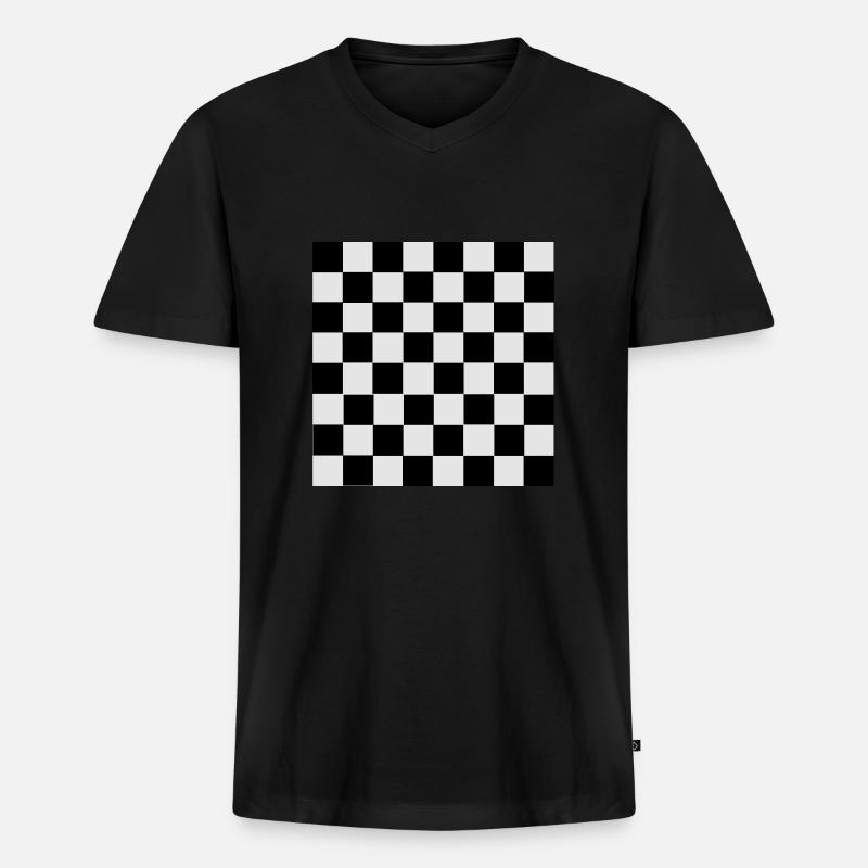 Schach - Männer Premium Bio T-Shirt mit V-Ausschnitt - Schwarz