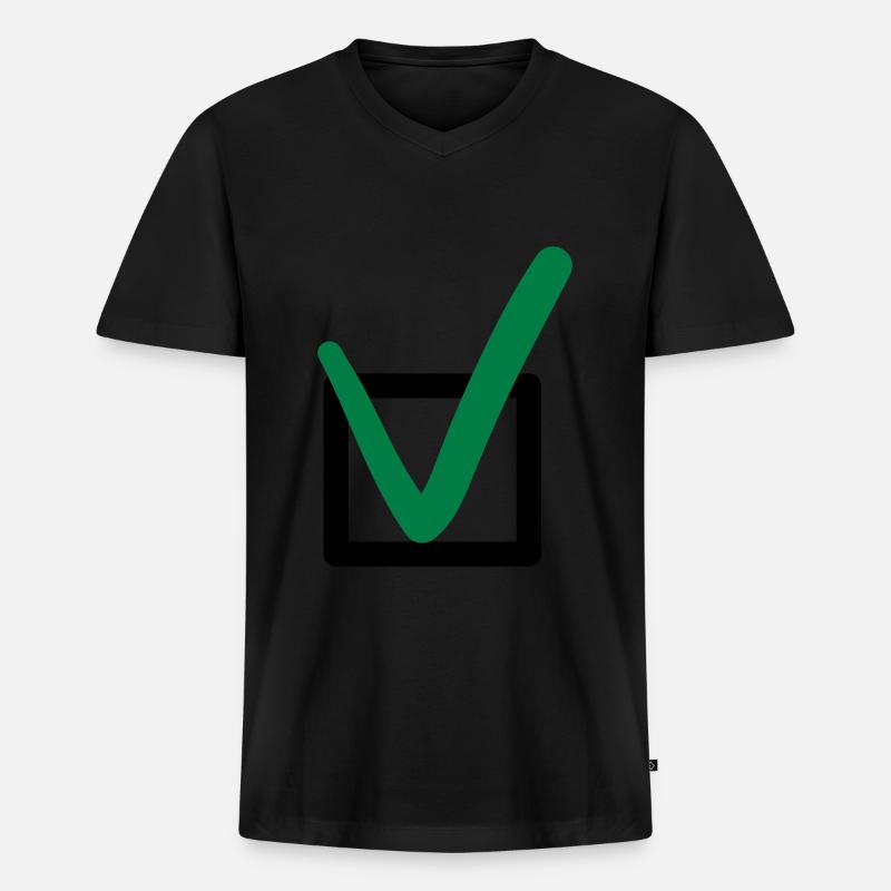 Häkchen Zeichen Symbole - Männer Premium Bio T-Shirt mit V-Ausschnitt - Schwarz