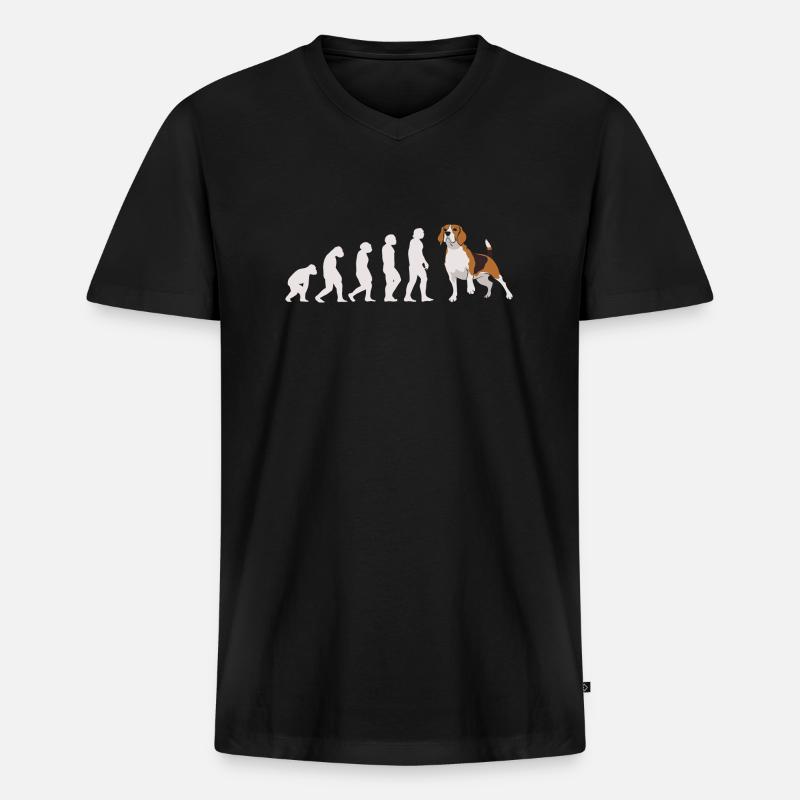 Evolution Beagle - Men's Premium Organic T-shirt with V-neck - black