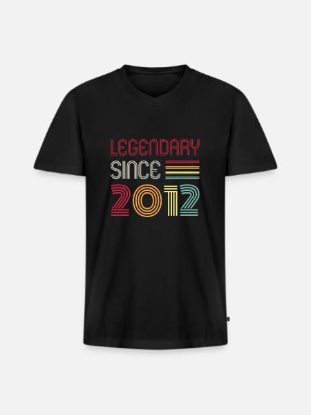 Birthday Legendary Since 2012 - Men's Premium Organic T-shirt with V-neck - black
