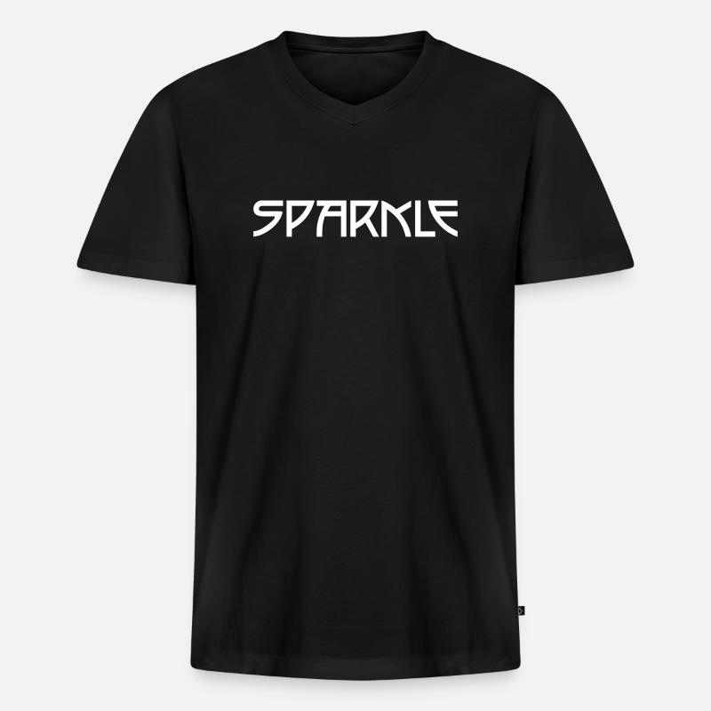 sparkle - Männer Premium Bio T-Shirt mit V-Ausschnitt - Schwarz