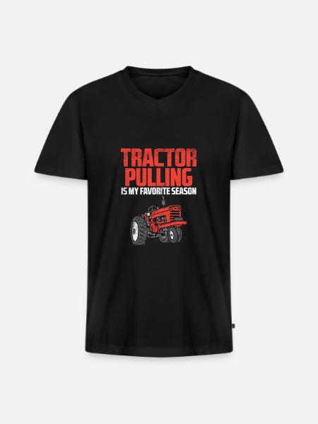 Tractor Pulling Saison Fan - Männer Premium Bio T-Shirt mit V-Ausschnitt - Schwarz