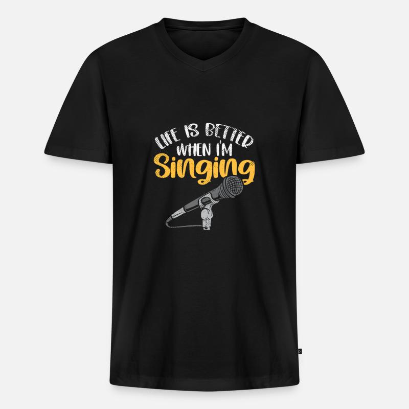Better Singing – Conception d’auteur-compositeur - T-shirt encolure en V Premium bio Homme - noir