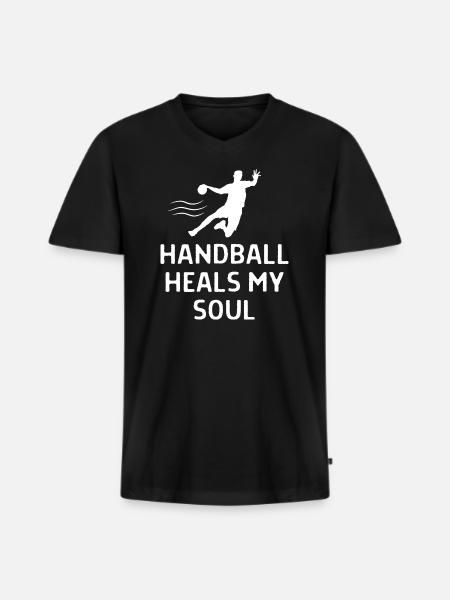 Handball Handball Player Saying Gift - Men's Premium Organic T-shirt with V-neck - black