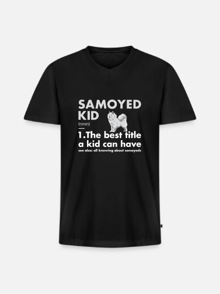 Définition de l'enfant Samoyède - T-shirt encolure en V Premium bio Homme - noir