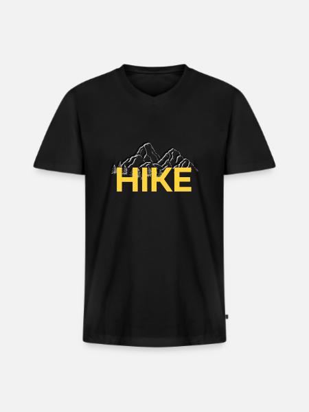 Hiking is a passion - Men's Premium Organic T-shirt with V-neck - black