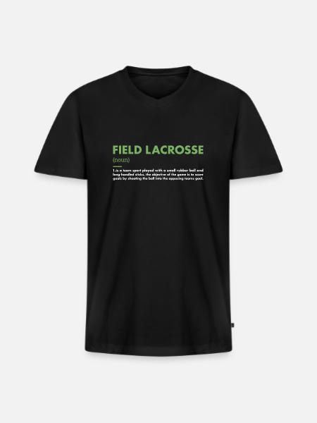 Sport Definition Field Lacrosse - Men's Premium Organic T-shirt with V-neck - black