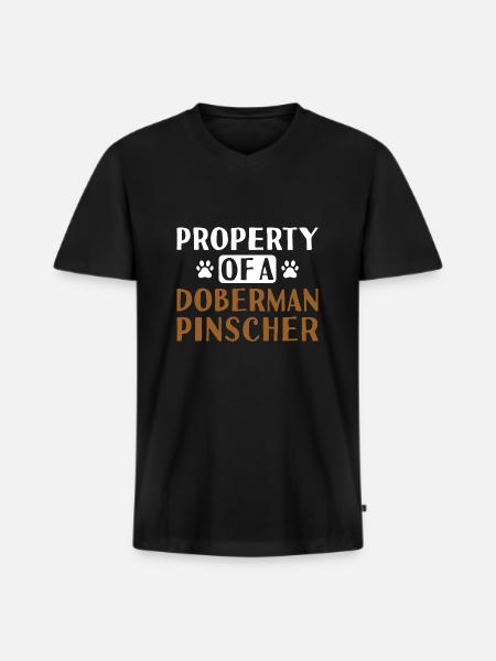 Property Of A Doberman Pinscher - Men's Premium Organic T-shirt with V-neck - black