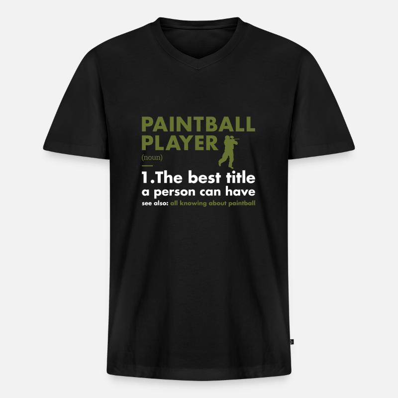 Sport Player Definition Paintball - Männer Premium Bio T-Shirt mit V-Ausschnitt - Schwarz