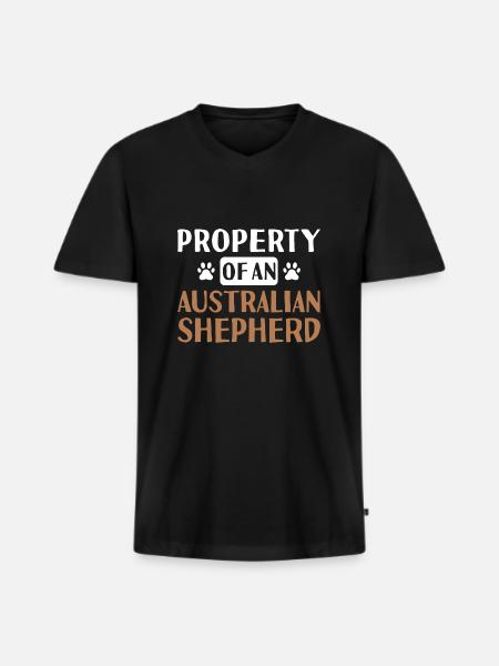 Dog Property Of A Aussie - Men's Premium Organic T-shirt with V-neck - black