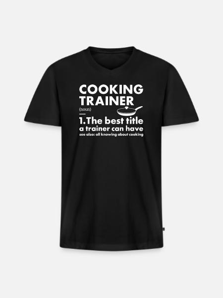 Cook Trainer Definition Cooking - Men's Premium Organic T-shirt with V-neck - black