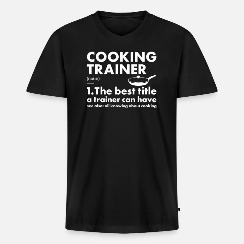 Cook Trainer Definition Cooking - Männer Premium Bio T-Shirt mit V-Ausschnitt - Schwarz