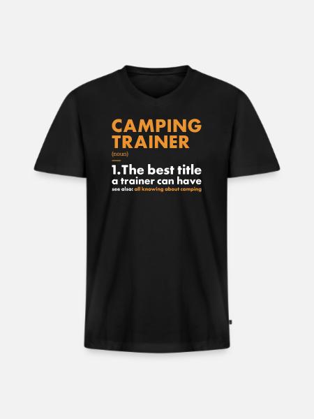 Camper Trainer Definition Camping - Men's Premium Organic T-shirt with V-neck - black