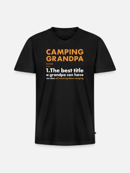 Camper Grandpa Definition Camping - Men's Premium Organic T-shirt with V-neck - black