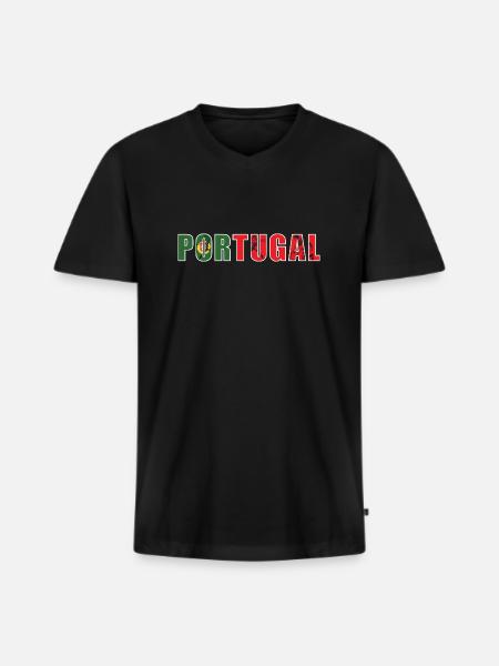 Portugal Rugby - Men's Premium Organic T-shirt with V-neck - black