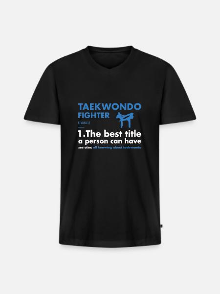 Sport Fighter Definition Taekwondo - Men's Premium Organic T-shirt with V-neck - black