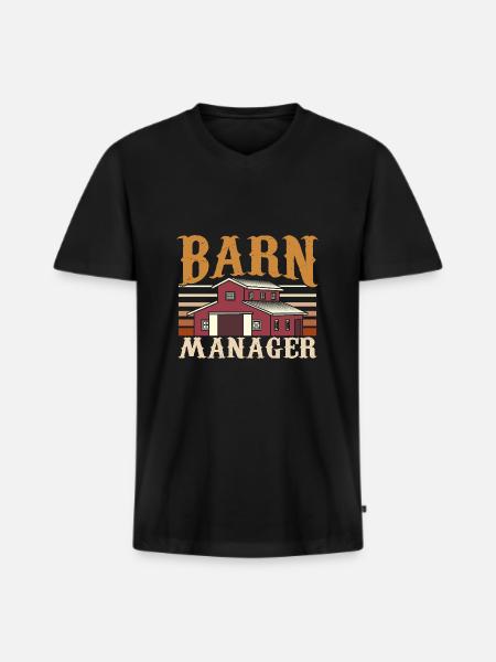 Barn Manager Pferdeliebhaber - Männer Premium Bio T-Shirt mit V-Ausschnitt - Schwarz