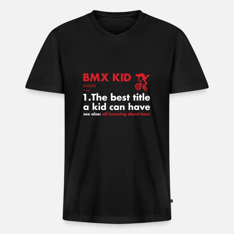 Sport Kid Definition BMX - Männer Premium Bio T-Shirt mit V-Ausschnitt - Schwarz
