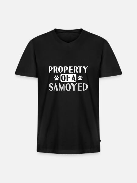 Property Of A Samoyed - Men's Premium Organic T-shirt with V-neck - black