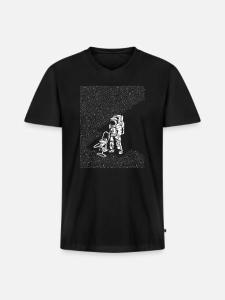 Galaxy - Männer Premium Bio T-Shirt mit V-Ausschnitt - Schwarz