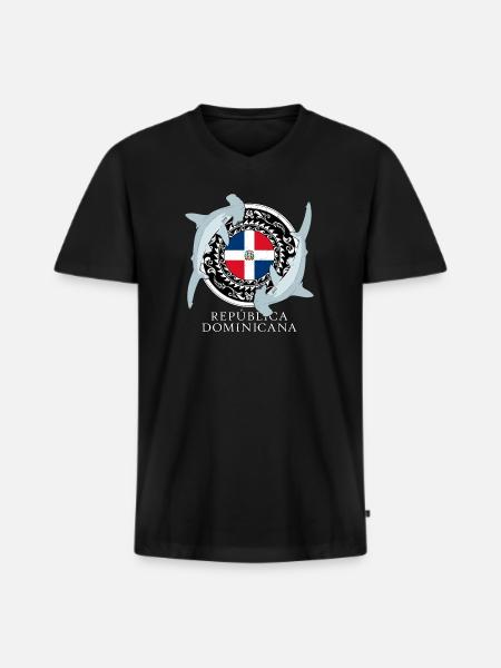 Requins-marteaux République dominicaine - T-shirt encolure en V Premium bio Homme - noir