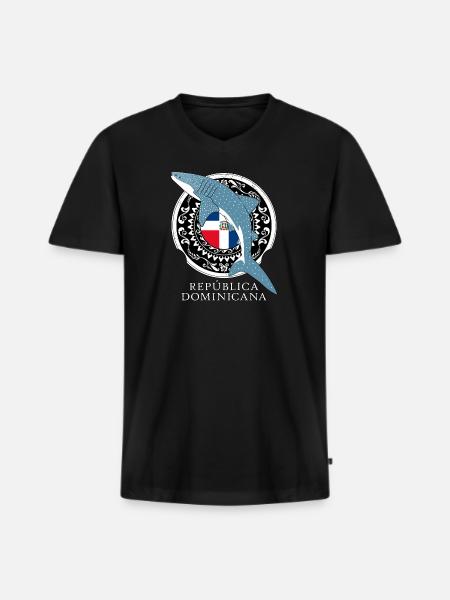 Whale shark Dominican Republic - Men's Premium Organic T-shirt with V-neck - black