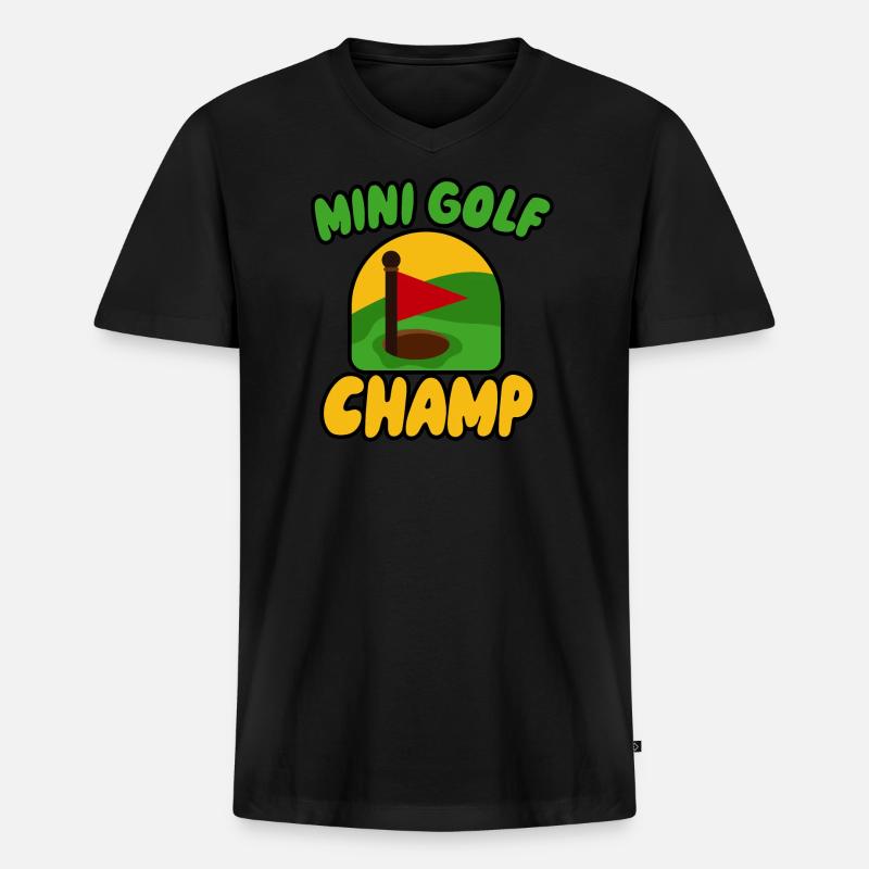 Golf Champ - Männer Premium Bio T-Shirt mit V-Ausschnitt - Schwarz