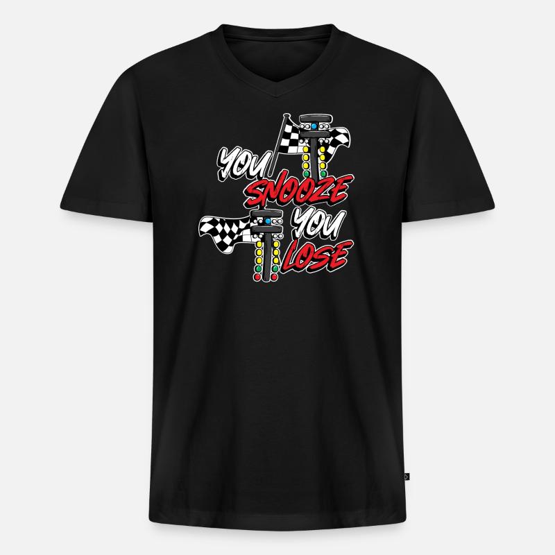 Wer rastet, der rostet - Männer Premium Bio T-Shirt mit V-Ausschnitt - Schwarz