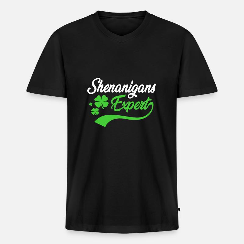 Shenanigan - Männer Premium Bio T-Shirt mit V-Ausschnitt - Schwarz