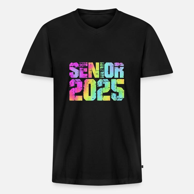 Klasse von 2025 - Männer Premium Bio T-Shirt mit V-Ausschnitt - Schwarz