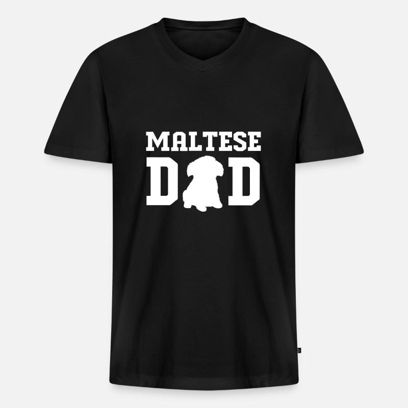 Malteser - Männer Premium Bio T-Shirt mit V-Ausschnitt - Schwarz