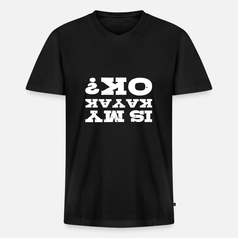 Kajak Kajakfahren - Männer Premium Bio T-Shirt mit V-Ausschnitt - Schwarz