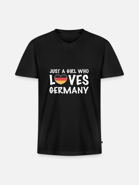 Germany - Men's Premium Organic T-shirt with V-neck - black