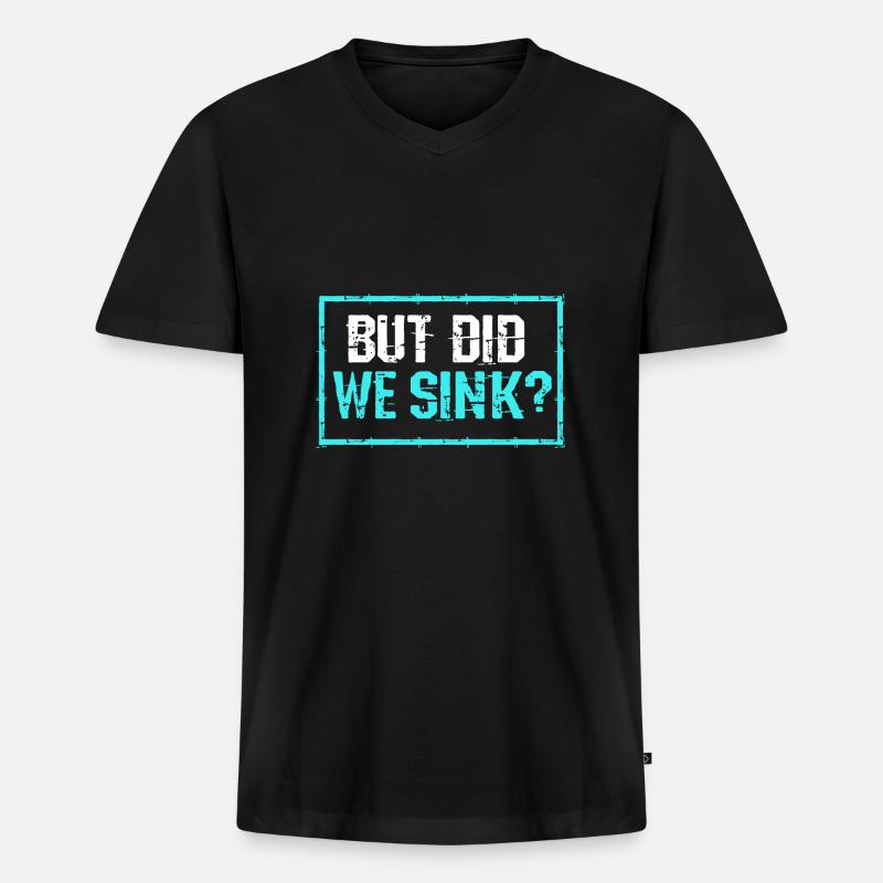 Pontonboot Boot Boote - Männer Premium Bio T-Shirt mit V-Ausschnitt - Schwarz