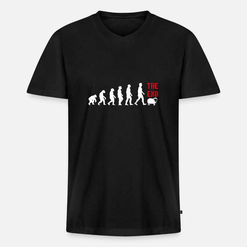 EVOLUTION WITZIG LUSTIG - Männer Premium Bio T-Shirt mit V-Ausschnitt - Schwarz