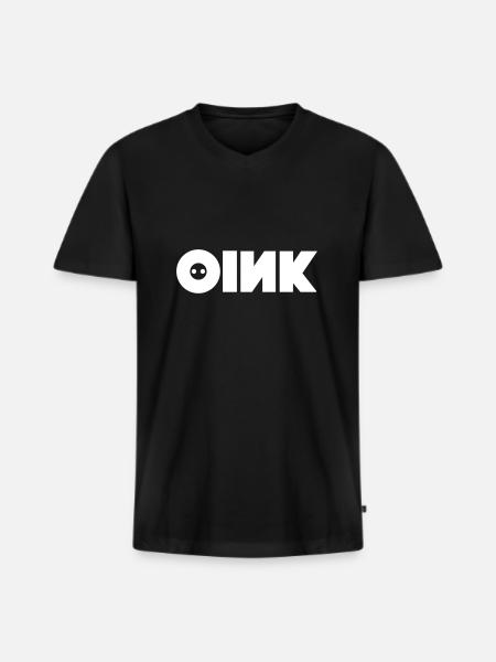 OINK PIG PIGGY - Men's Premium Organic T-shirt with V-neck - black