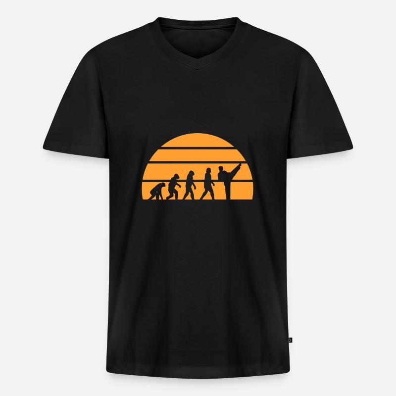 Karate Selbstverteidigung - Männer Premium Bio T-Shirt mit V-Ausschnitt - Schwarz