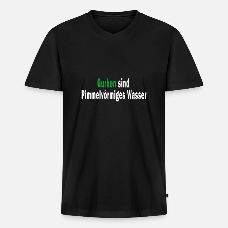 Gurken sind Pimmelförmiges Wasser - Männer Premium Bio T-Shirt mit V-Ausschnitt - Schwarz