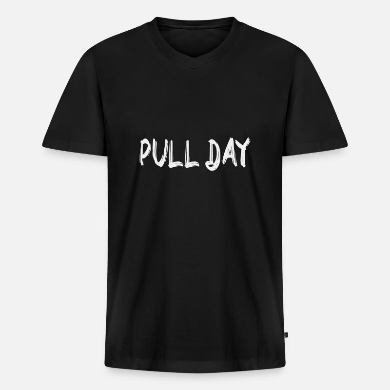 Pull day - Männer Premium Bio T-Shirt mit V-Ausschnitt - Schwarz