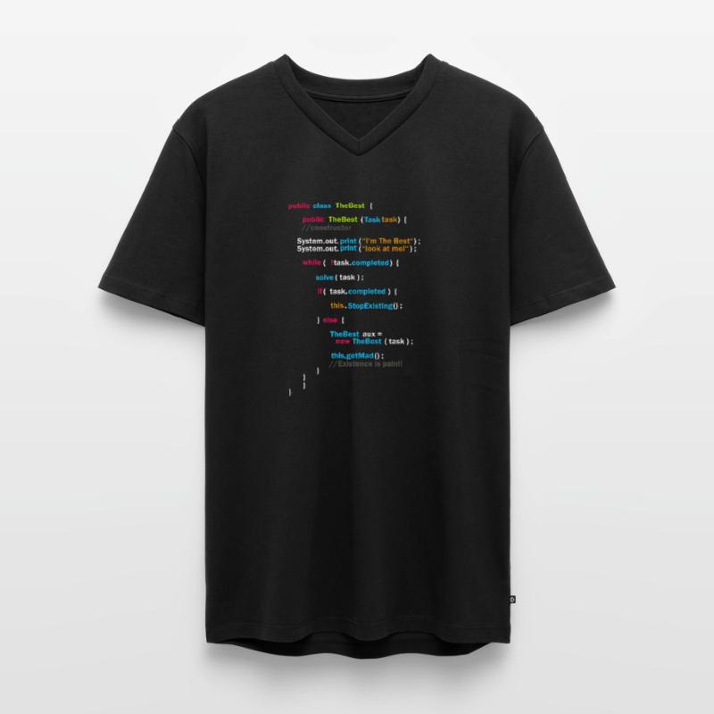 Code du programme T-shirt encolure en V Premium bio Homme