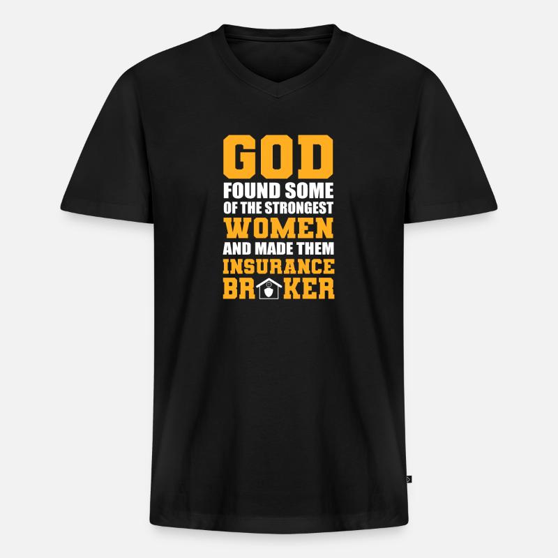 Versicherungsmaklerin. Versicherungsagent - Männer Premium Bio T-Shirt mit V-Ausschnitt - Schwarz