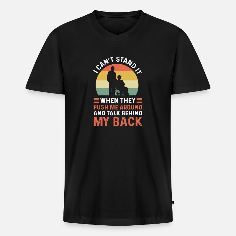 Rollstuhl. Überlebender Einer Amputation. - Männer Premium Bio T-Shirt mit V-Ausschnitt - Schwarz