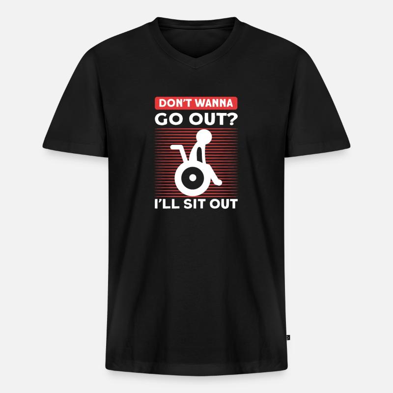 Rollstuhl. Amputationsüberlebender. Handicap - Männer Premium Bio T-Shirt mit V-Ausschnitt - Schwarz