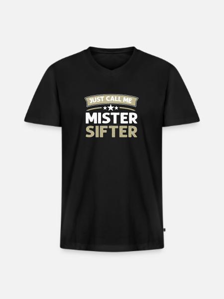 Appelez-moi Simplement Mister Sifter. - T-shirt encolure en V Premium bio Homme - noir