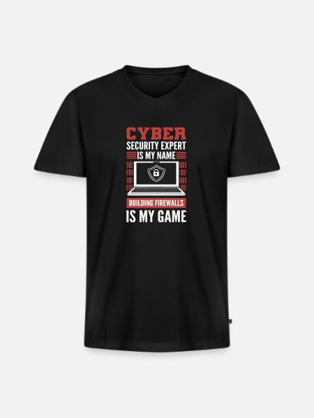 White Hat Hacker. Cyber-krieger. - Männer Premium Bio T-Shirt mit V-Ausschnitt - Schwarz