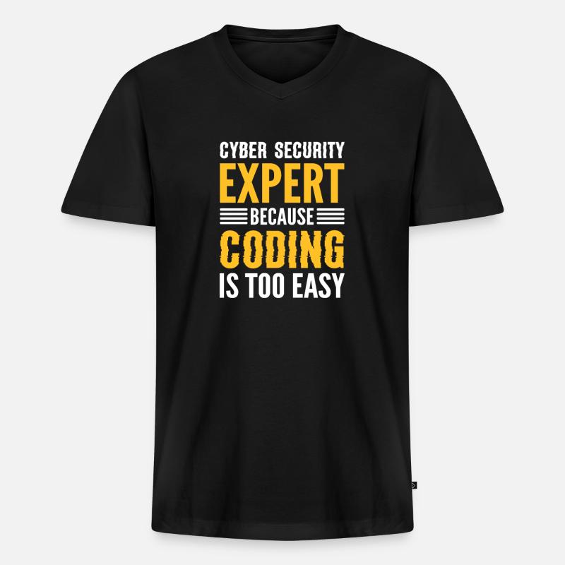 White Hat Hacker. Cyber-krieger. - Männer Premium Bio T-Shirt mit V-Ausschnitt - Schwarz