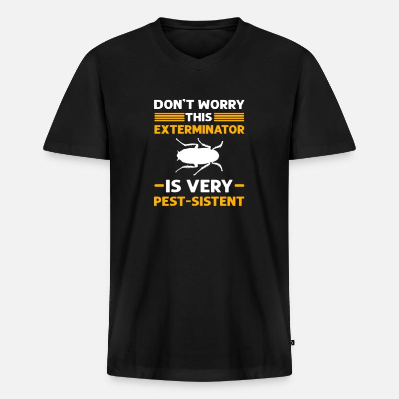 Dieser Schädlingsbekämpfer Ist Sehr Hartnäckig. - Männer Premium Bio T-Shirt mit V-Ausschnitt - Schwarz