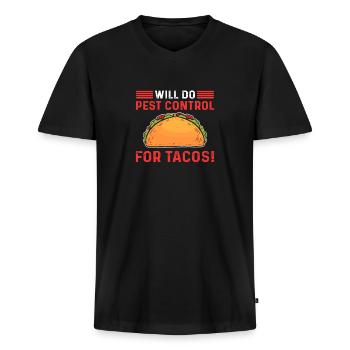 Fera la lutte antiparasitaire pour les tacos. - T-shirt encolure en V Premium bio Homme - noir - Devant - Nico (187cm)
