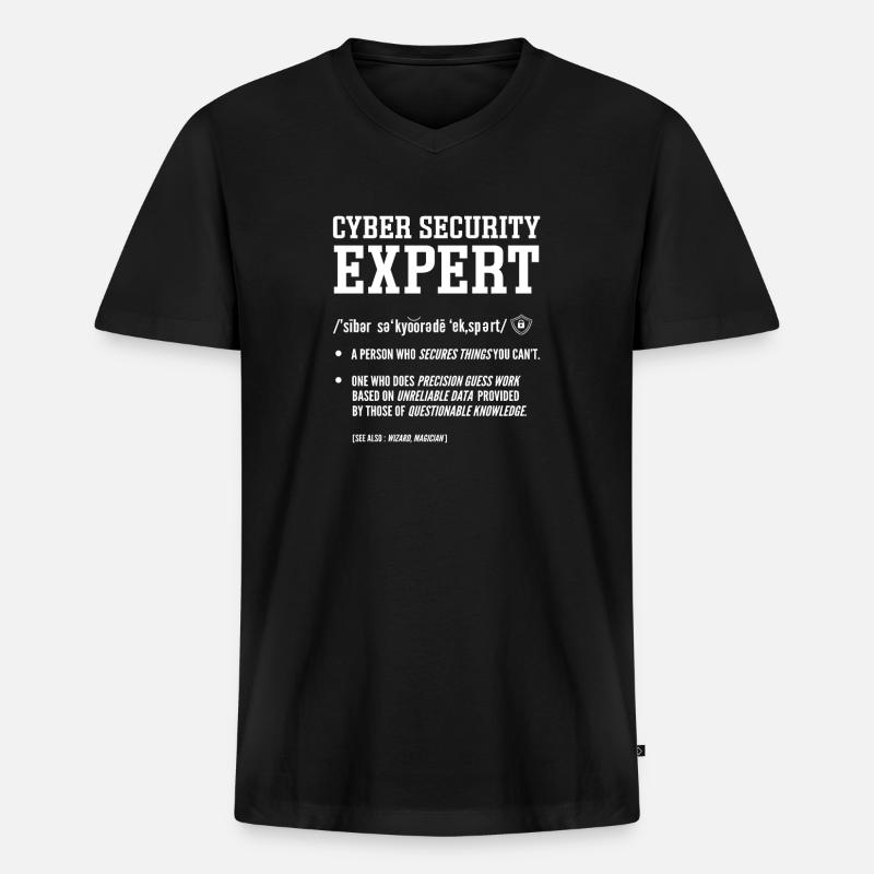 White Hat Hacker. Cyber-krieger. - Männer Premium Bio T-Shirt mit V-Ausschnitt - Schwarz